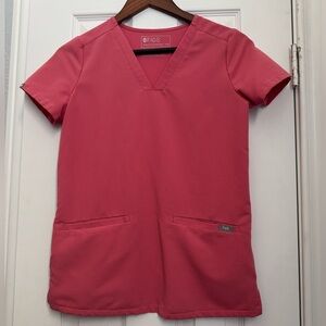 Figs Casma Three-pocket Scrub Top, Desert Rose XXS